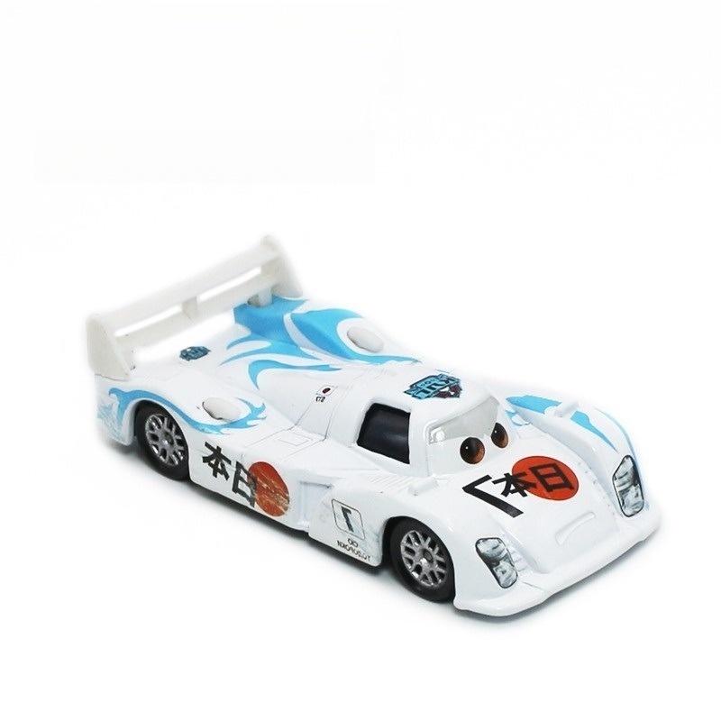 

Red And Blue Alloy Racing Car Model With Painted Japanese 7 Racers For Children синій
