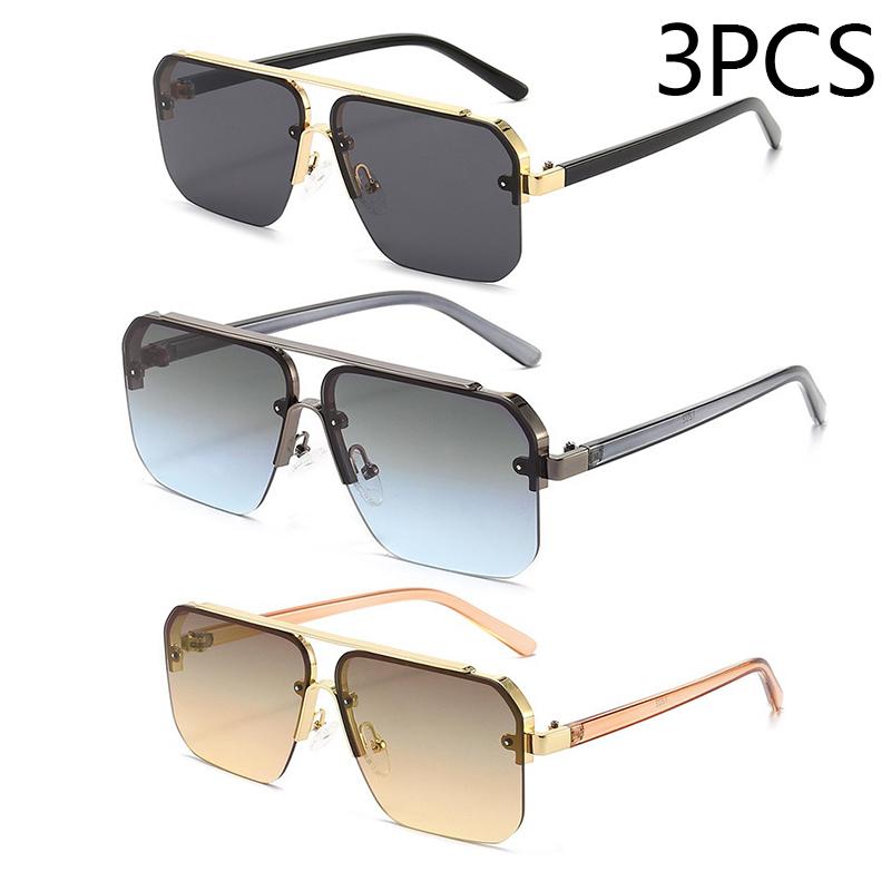 New Square Frame Sunglasses Europe And The United States Fashion Sunglasses Men And Women Half Frame Sunglasses