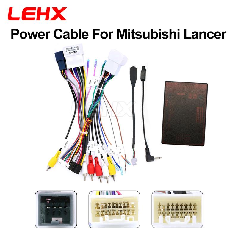 LEHX Car Adaptation 16-pin Android Wire Harness Power Cable Adapter For Mitsubishi Lancer 10 CY 2007 - 2017 With Canbus