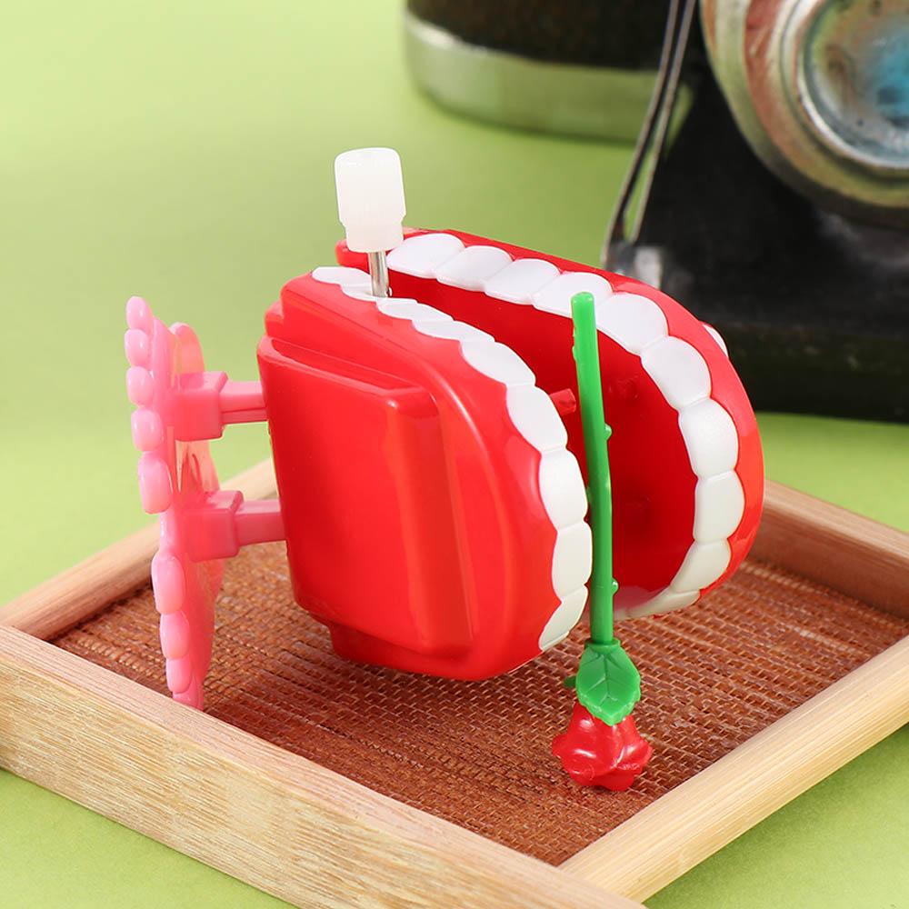 Denture Chattering Funny Plastic Walking Teeth Shape Clockwork Toy Wind Up Clockwork Toy Teeth Rose