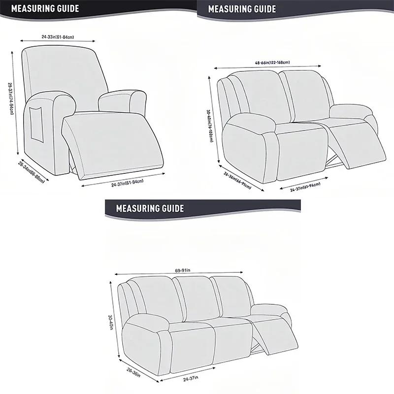 Full Cover Elastic Electric Recliner Sofa Slipcover 1 To 4 Seater Stain Resistant Chair Protector Home Decor
