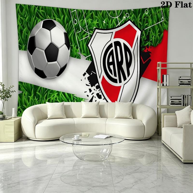 River Plate Logo Wall Tapestry Aesthetic Wall Hanging Printed Fabric Blanket Decorative Tapestries for Bedroom Living Room Home Decor