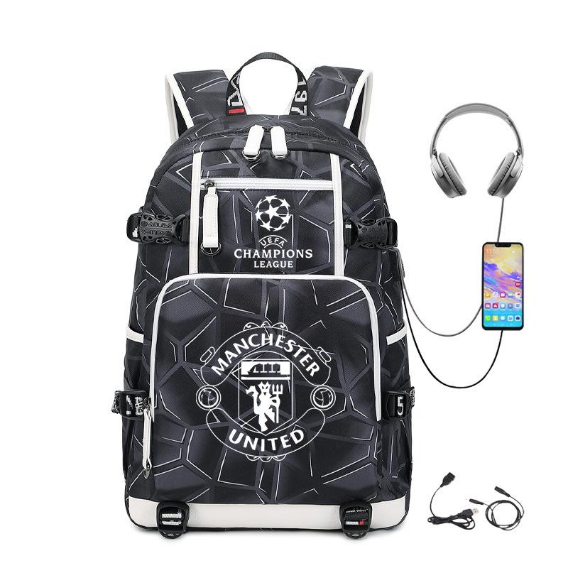 College Style Campus Leisure School Bag Printed Football Burden Reduction Ridge Protection Large Capacity Student Light Backpack