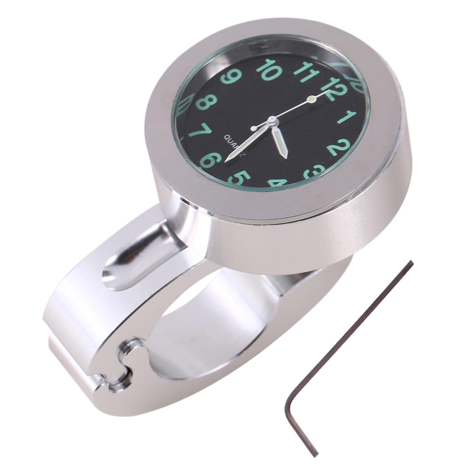 

1 шт. Серебряные водонепроницаемые часы для мотоцикла на руль с подсветкой