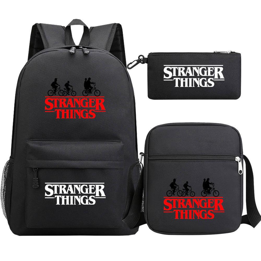Stranger Things Star Printing Teen Student School Bag Three-Piece Men'S And Women'S Backpack