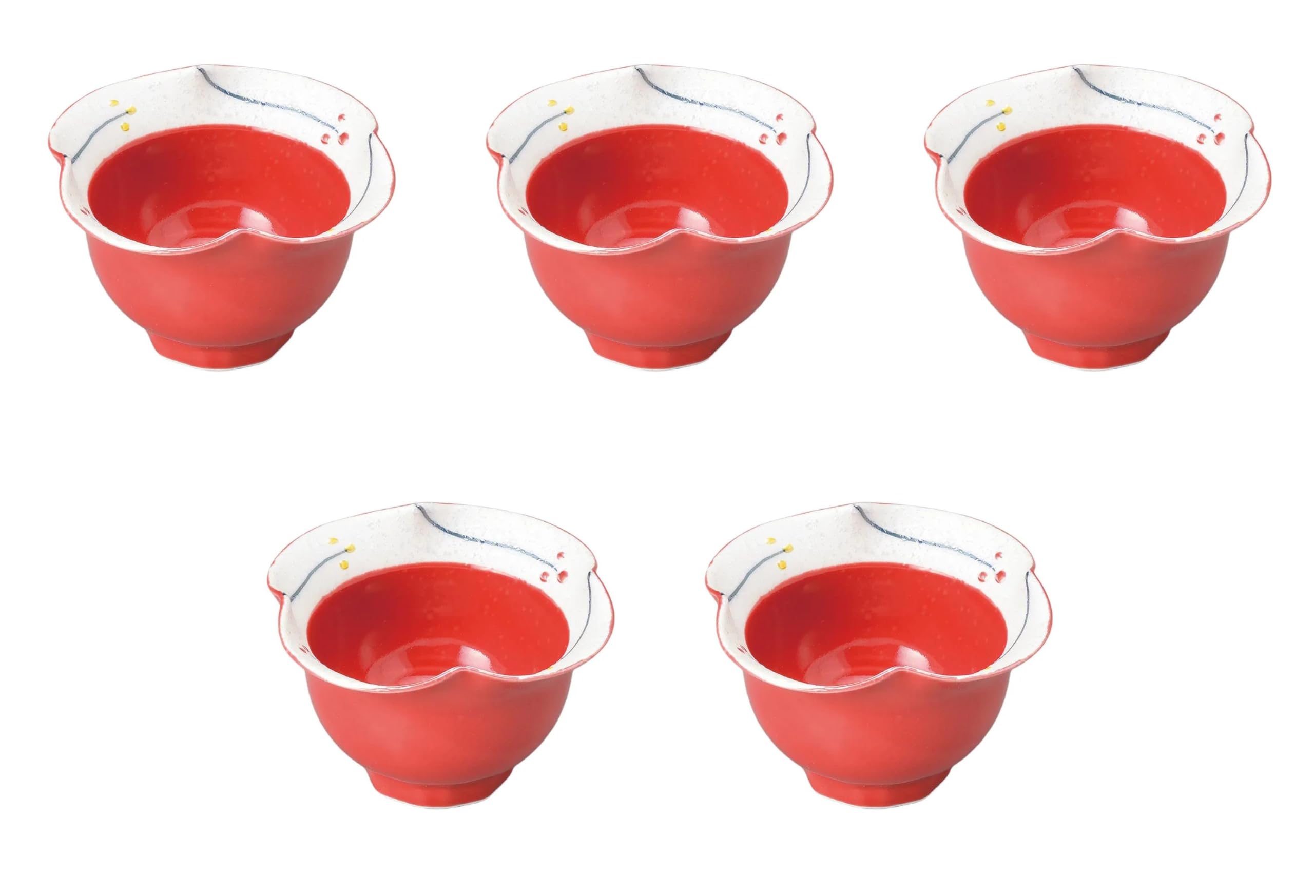 

Set of 5 Small Flower Lustre Small and Medium Plates x Arita Ware Small Plates Setomonohonpo Flower-Edged (Red) [8.5 5cm] красный