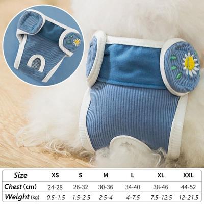 Portable Washable Dog Physiological Pants Cartoon Leakproof Dog Menstrual Pants Reusable Breathable Pet Diaper Dog