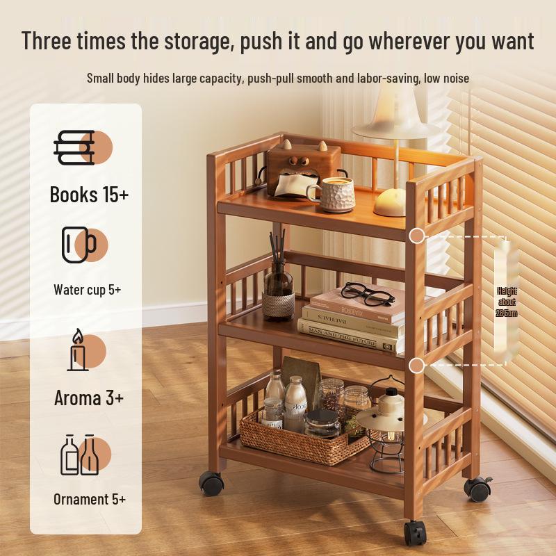 Többszintű mobil tárolóállvány: Álló, többfunkciós kocsi nappalihoz és háztartási cikkekhez.