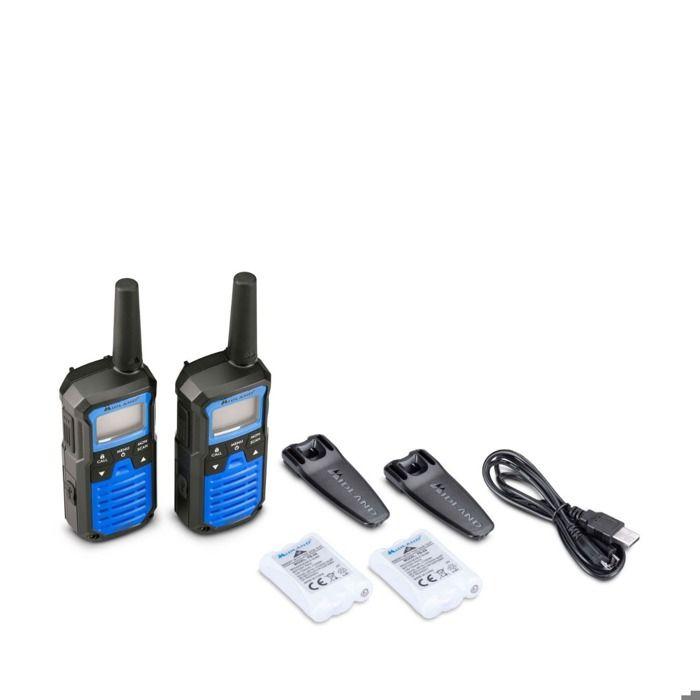 Paire De Talkie Walkie MIDLAND XT50 Pro Twin - Avec Batterie, Chargeur, Et Clip Ceinture - C1464