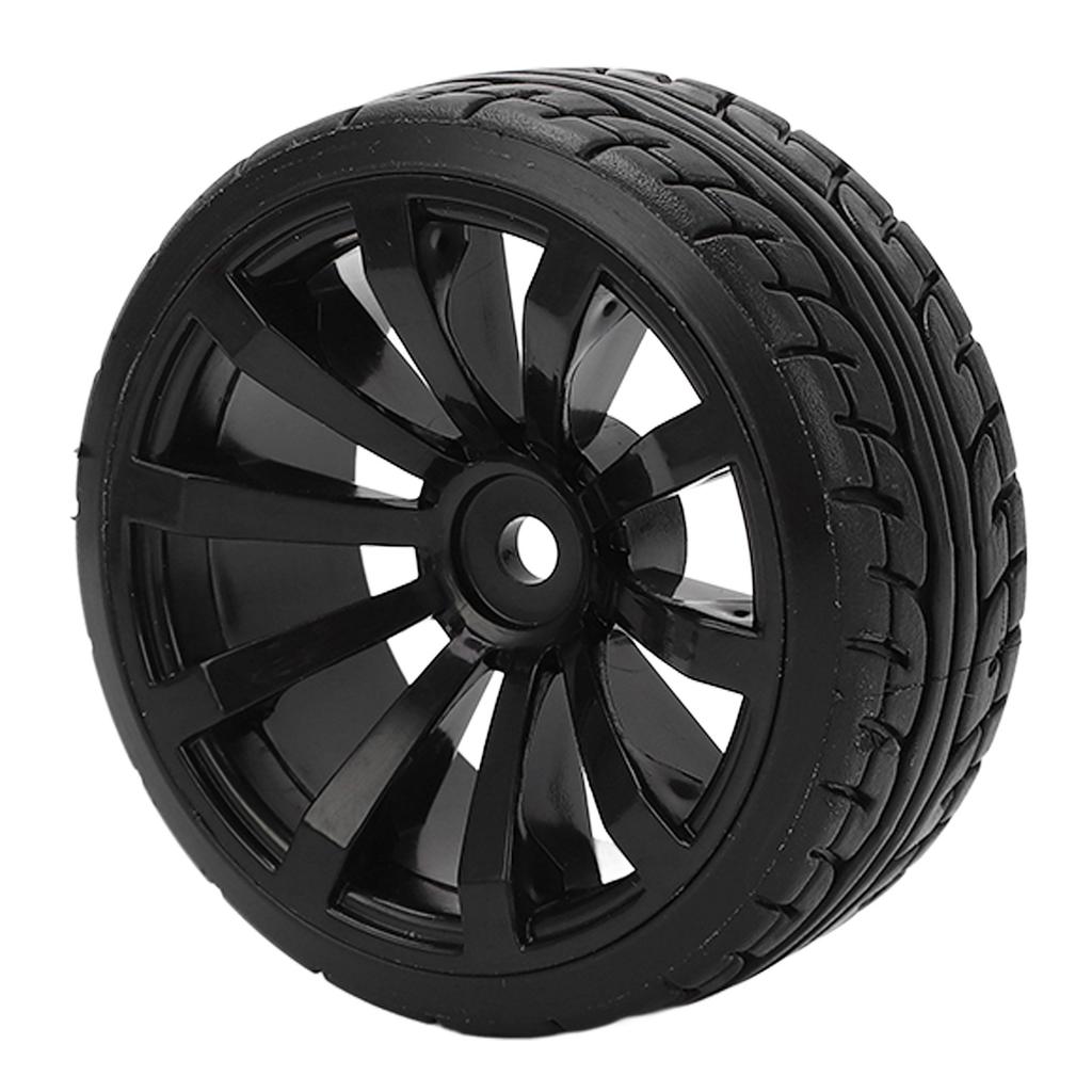 4PCS 1/10 Drift Car Tires Hard Tyre for Tamiya TT02 On Road Drifting Car RC Rubber Tires and Wheels Set Black