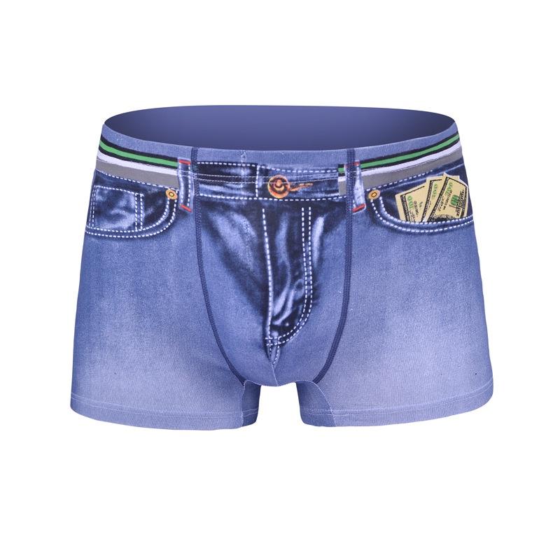 Hochwertige Herren-Baumwollshorts im europäischen und US-Stil Denim-Jeans Unterwäsche für Komfort