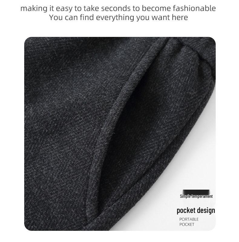 Middle-aged Women's Velvet-Lined Woolen Straight-Leg Pants for Autumn/Winter