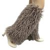 Harajuku Shoes Cuffs Leg Warmer Winter Warm Vintage Solid Color Fuzzy Plush Boots Cover Thick Calf Socks for Womens