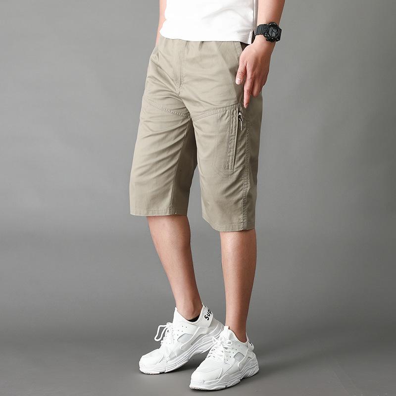 Men's Mid-Length Cotton Shorts - Loose, Breathable, Large Size Summer Wear