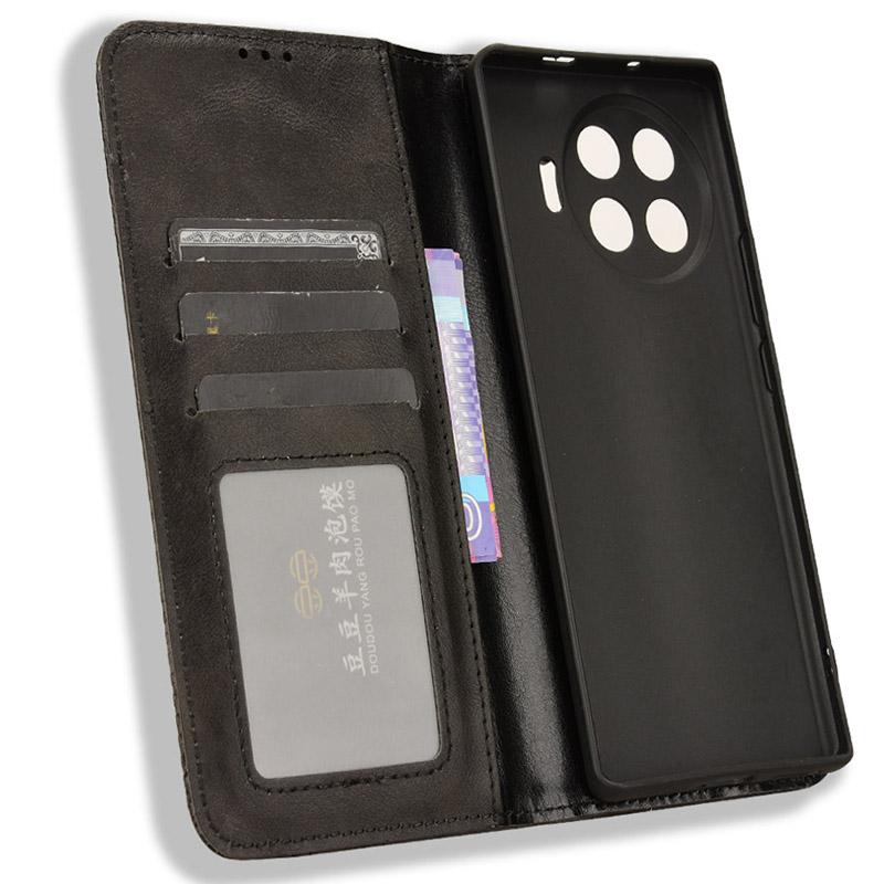 For TECNO Spark 20 Pro+ KJ7 Case Leather Magnetic Closure Wallet Flip Phone Cover