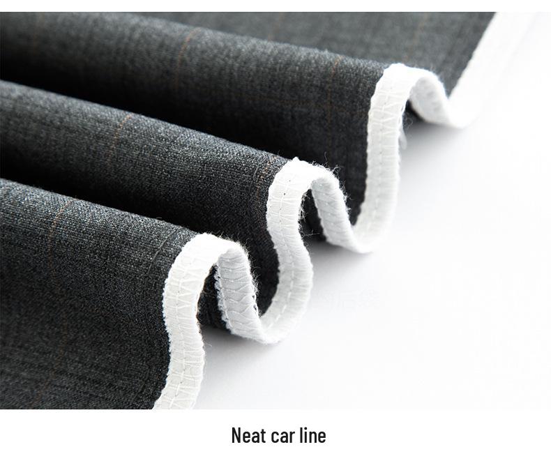 2026 Men's Slim Fit Cotton Linen Plaid Cropped Pants - Spring/Summer Korean Style Casual Wear