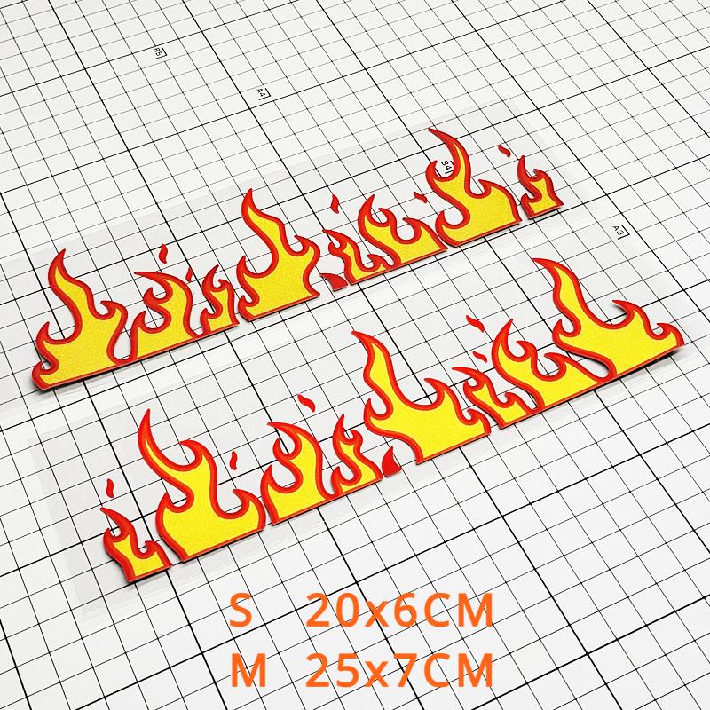 2Pcs Flame Car Decals Window Bumper Body Windshield Ornament Motorcycle Fuel Tank Side Panels Vinyl Decals Car Accessories