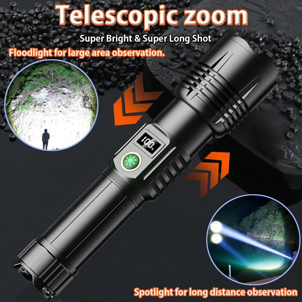 Rechargeable Led Flashlights High Lumens, 990000 Lumens Super Bright Powerful Flashlight Tactical Flashlights for Home, Camping