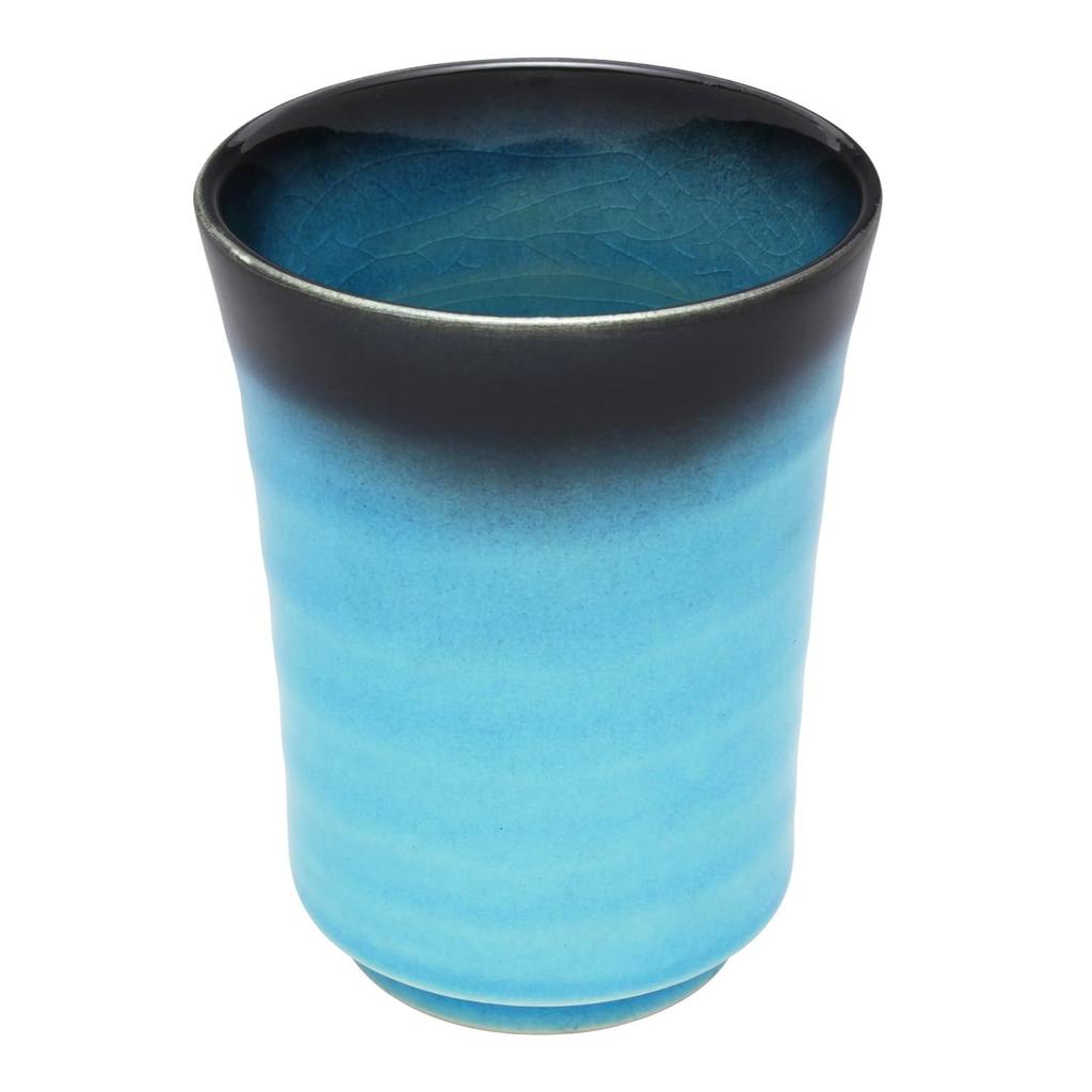 Mino Higashiyama Stylish Japanese Made in Product ware, Kiln, "Turquoise" Teacup, Capacity Approx. 190ml, Diameter Approx. 7cm, Height Approx.