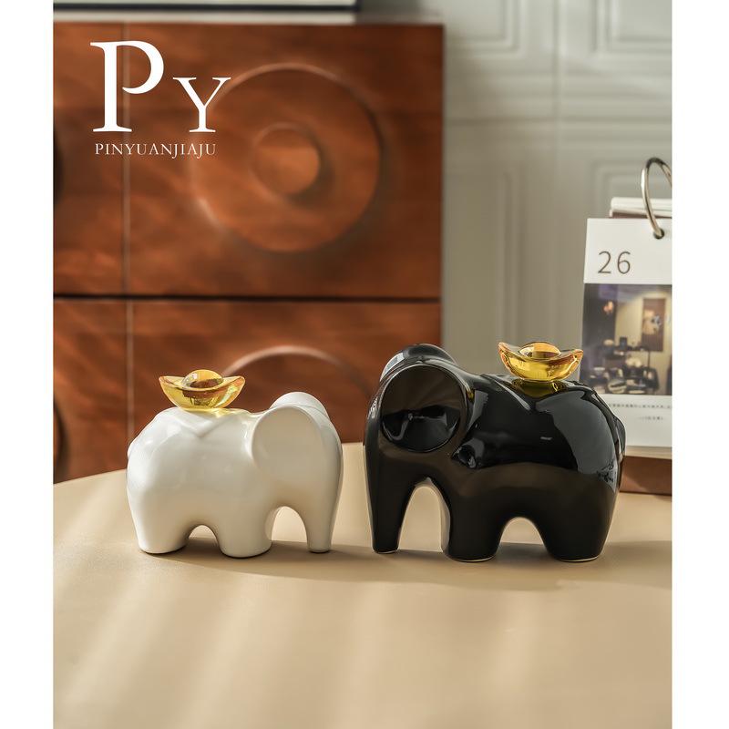 Nordic Modern Elephant Vase - Ceramic Ornament for Living Room, Sideboard, or Entrance Hall Display. A Perfect Housewarming Gift.