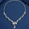 1PC Women's Fashion Trendy Water Drop Leaf Design Necklace Zircon Suitable for Date, Party, Festival Gifts-2171