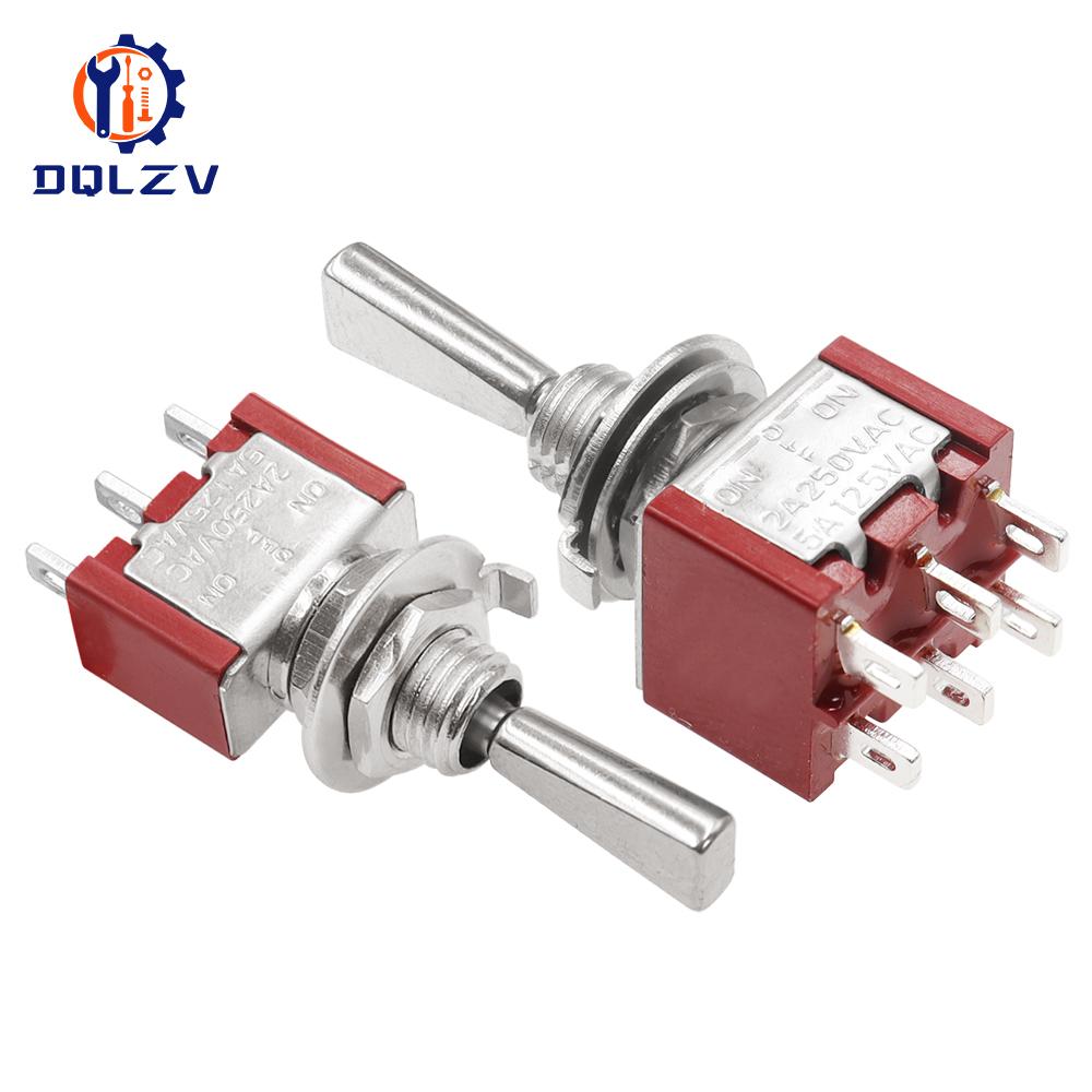 SH T80-T Series Flat Handle 6.35mm Panel Mount Mini Toggle Switch For RC Model Remote Controlller