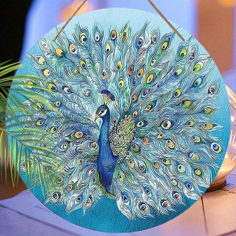 2D Flat Hanging Decorative Signs, Interior Wall or Door Decoration, Diwali Peacock Pattern Decoration, Interesting Gifts for Family and Friends