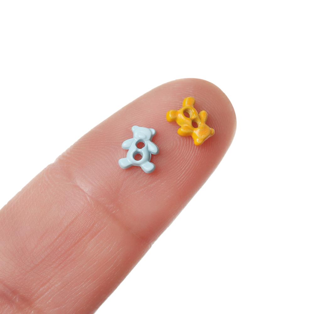 20/40Pcs Mini 6mm Metal Buckle Bear Pattern Decor Buckles for 1/6 Kid Doll Toy Button Buckle DIY Doll Clothes Sewing Accessories