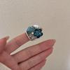 Rhinestone Turquoise Rings Stackable Western Geometric Ring Fashion Glass Flower Ring  Jewelry