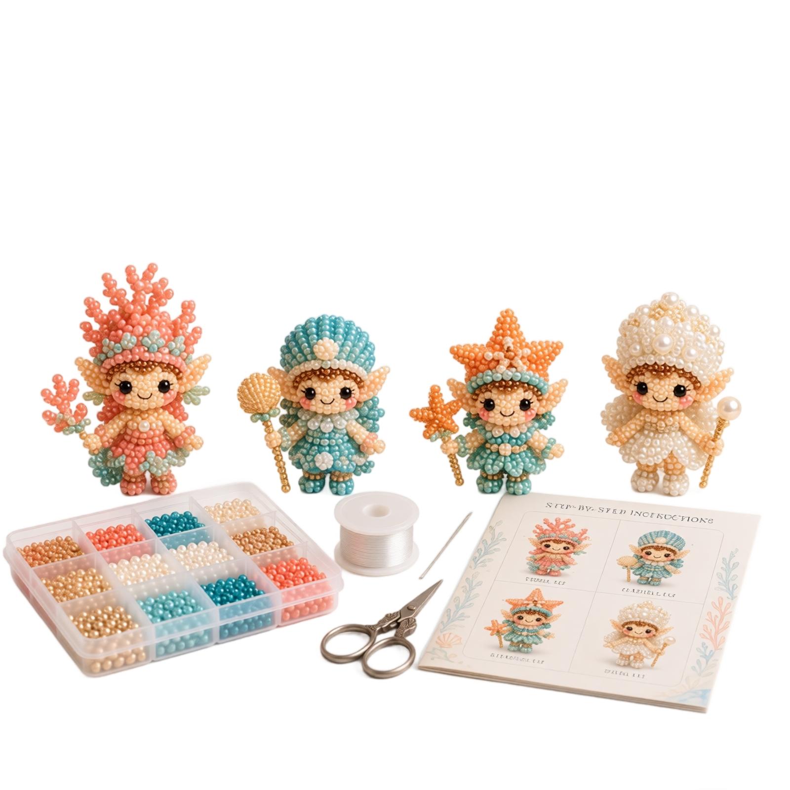 3D DIY Beading Kit Jewelry Making Set for Kids Creative Beads and String Supplies One Size
