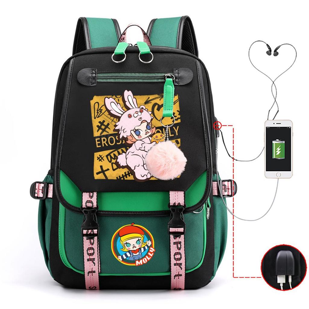 Printed fashion schoolbag college style junior high school high school students large capacity backpack