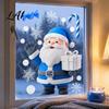 Snowman Glass Stickers Christmas Static Window Clings Reusable with Santa Claus Festive Home Decor Xmas Tree Patterns Removable Decals for