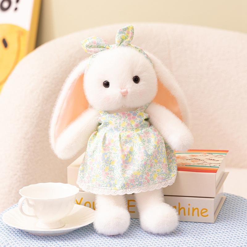 Creative Colorful Skirt Rabbit Dress Up Soft Stuffed Animal Kawaii Bunny Baby Accompany Doll Cute Plush Toy for Girl Gifts Decor