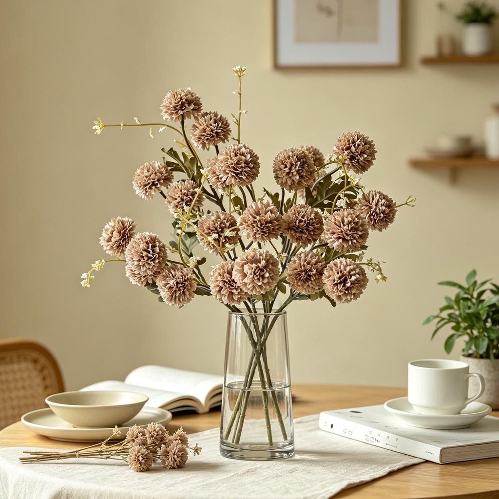 Silk Artificial Flower Chrysanthemum Festival Wedding Home Room Dining Table Vase Decora Wreath Bridal Bouquet Ornament Diy Gift