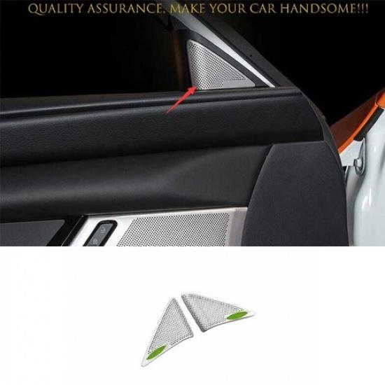 For Mazda 3 Axela 2019-2024 Silver Steel A Pillar Speaker Sound Cover Trim 2PCS