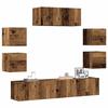 VidaXL Wall-mounted TV Unit Set 7 Pcs Old Wood Engineered Wood, TV Stand, Media Unit, TV Console, Furniture 3329013