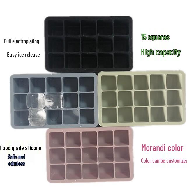 Silicone Ice Cube Mold with Lid - Food Grade Storage Box for Ice & Baby Food