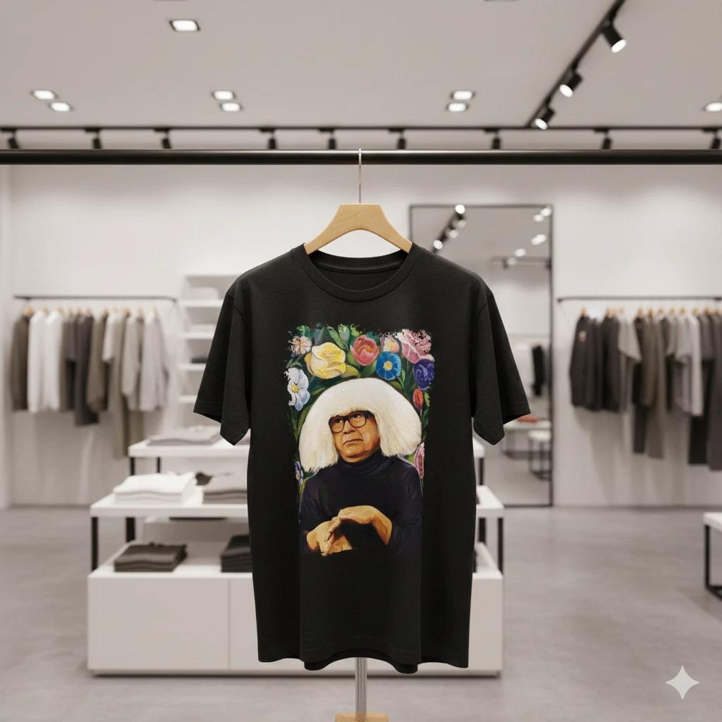 Danny DeVito Andy Warhol Floral Portrait Graphic T-Shirt Unisex Tee - S312 L