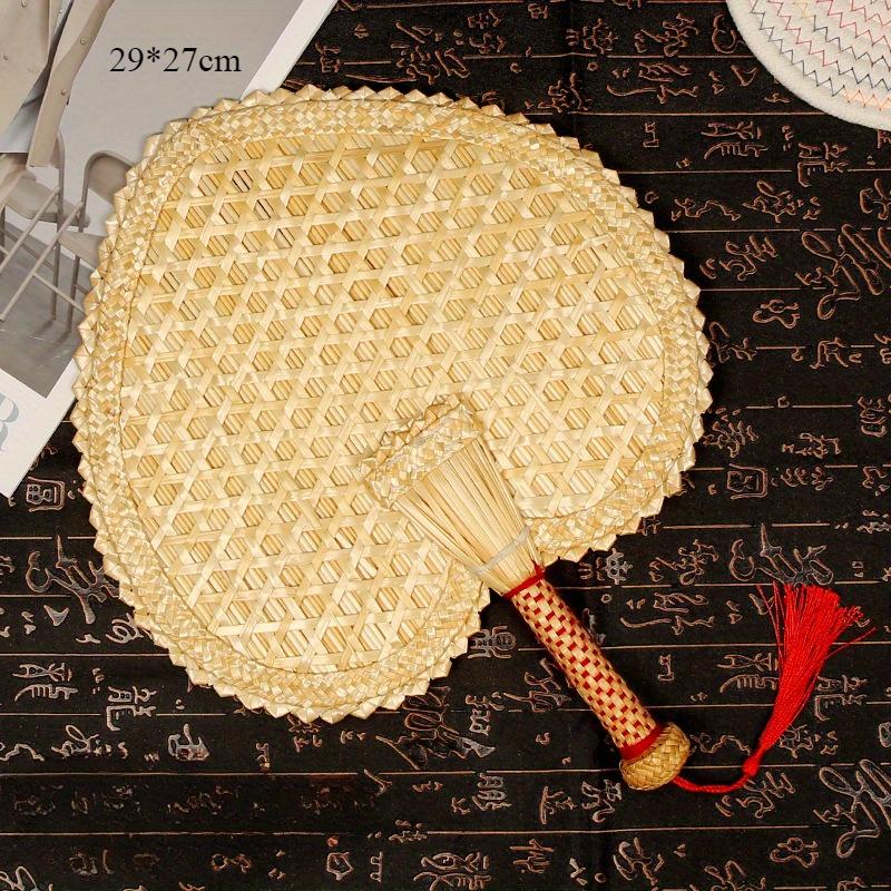 

Веер из соломы ручной работы, винтажный китайский веер-пуфан, веер для пожатия рук из пшеничной соломы, подарок для украшения дома, вечеринки, танцев, веер для рук