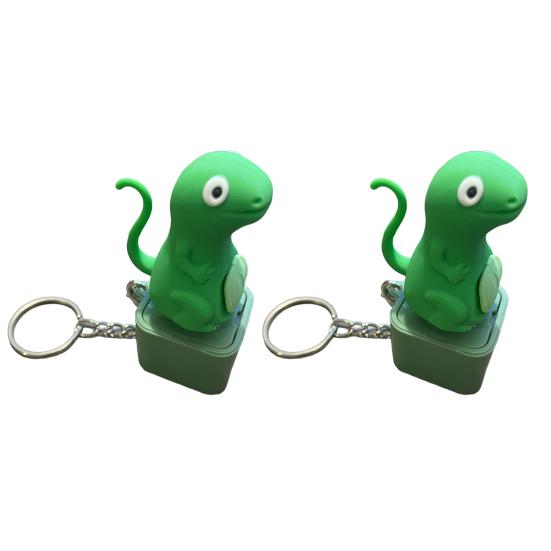 Lizard Button Keychain with Colorful Lights Rechargeable Sound Keychain for Anxiety