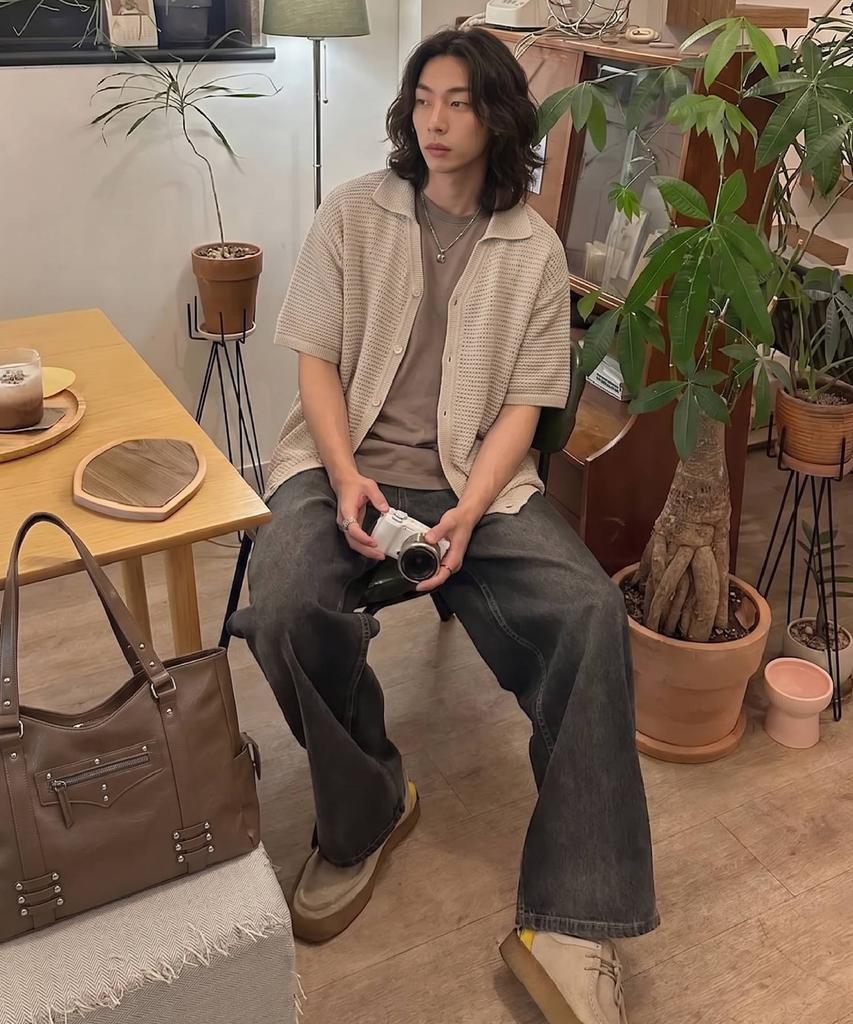 RAIMENT All Season Sand Washed Wide Denim Pants_Black Denim