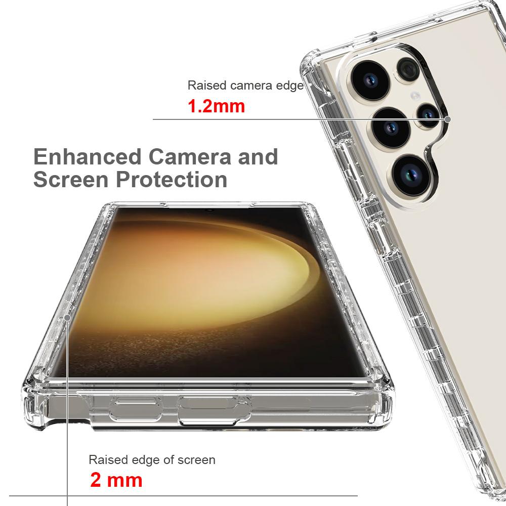 For Samsung Galaxy S24 Ultra Case Drop-resistant PC+TPU Clear Gradient Phone Protective Shell