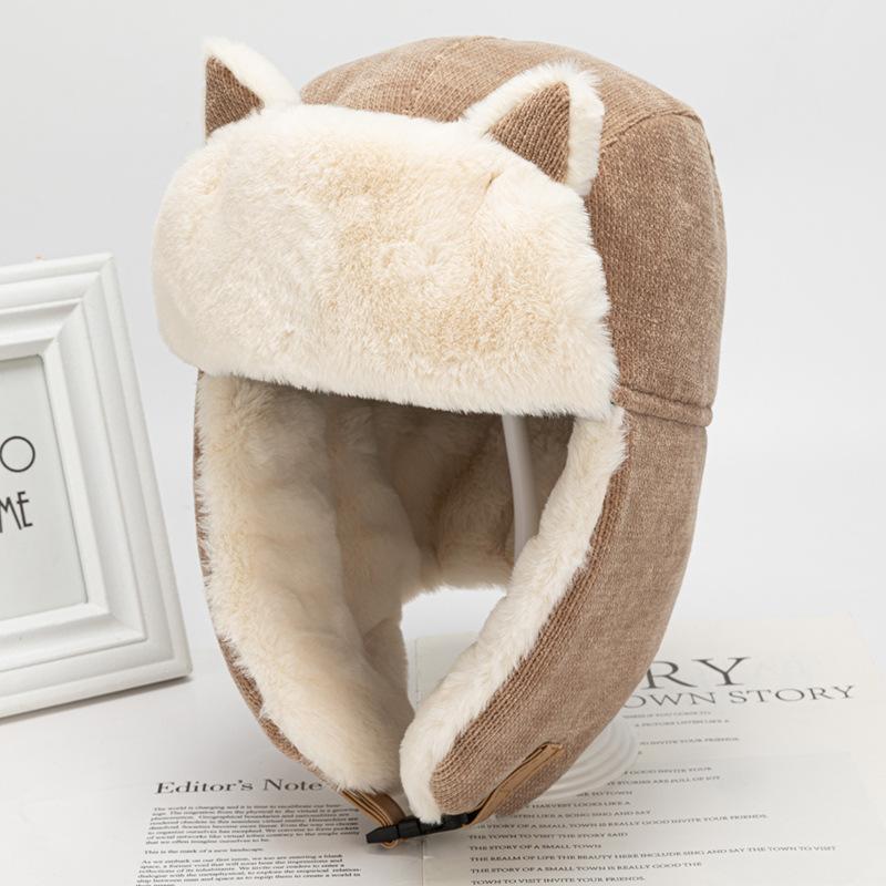 Cute Windproof Hat for Cycling In Autumn and Winter, Solid Color, Simple and Warm Hat for Preventing Cold
