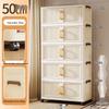 Folding Multi-Layer Plastic Storage & Wardrobe Cabinet for Kids and Households
