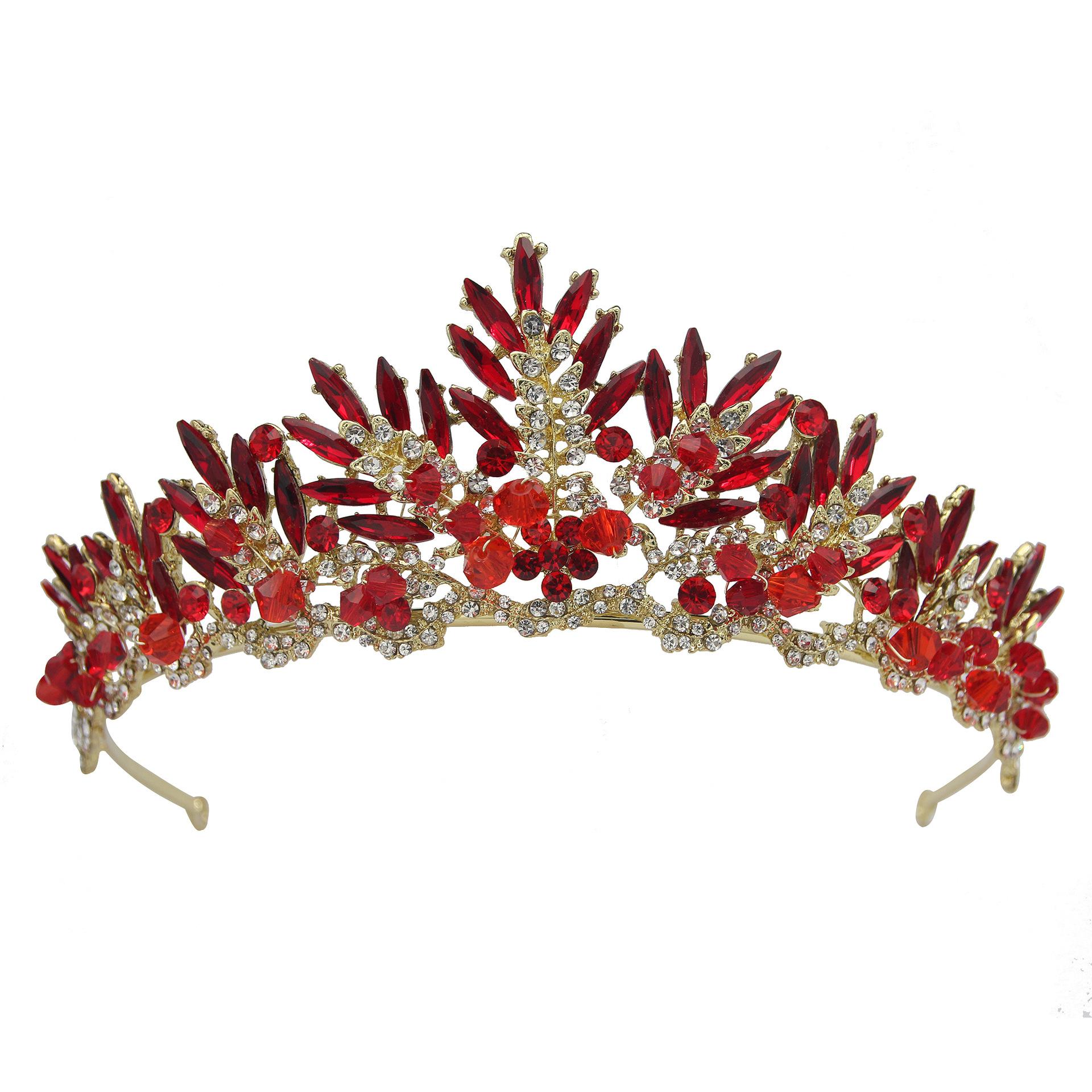 Европейская и американская свадебная корона, головной убор, многоцветный кристалл, сплав, гальванопокрытие, атмосферная свадебная корона, аксессуары для волос