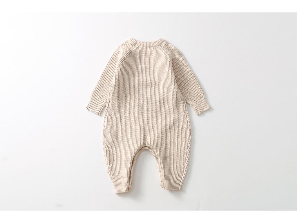 Jungen Frühling & Herbst Strick-Strampler - Roter Baby-Strampler & Pullover Set