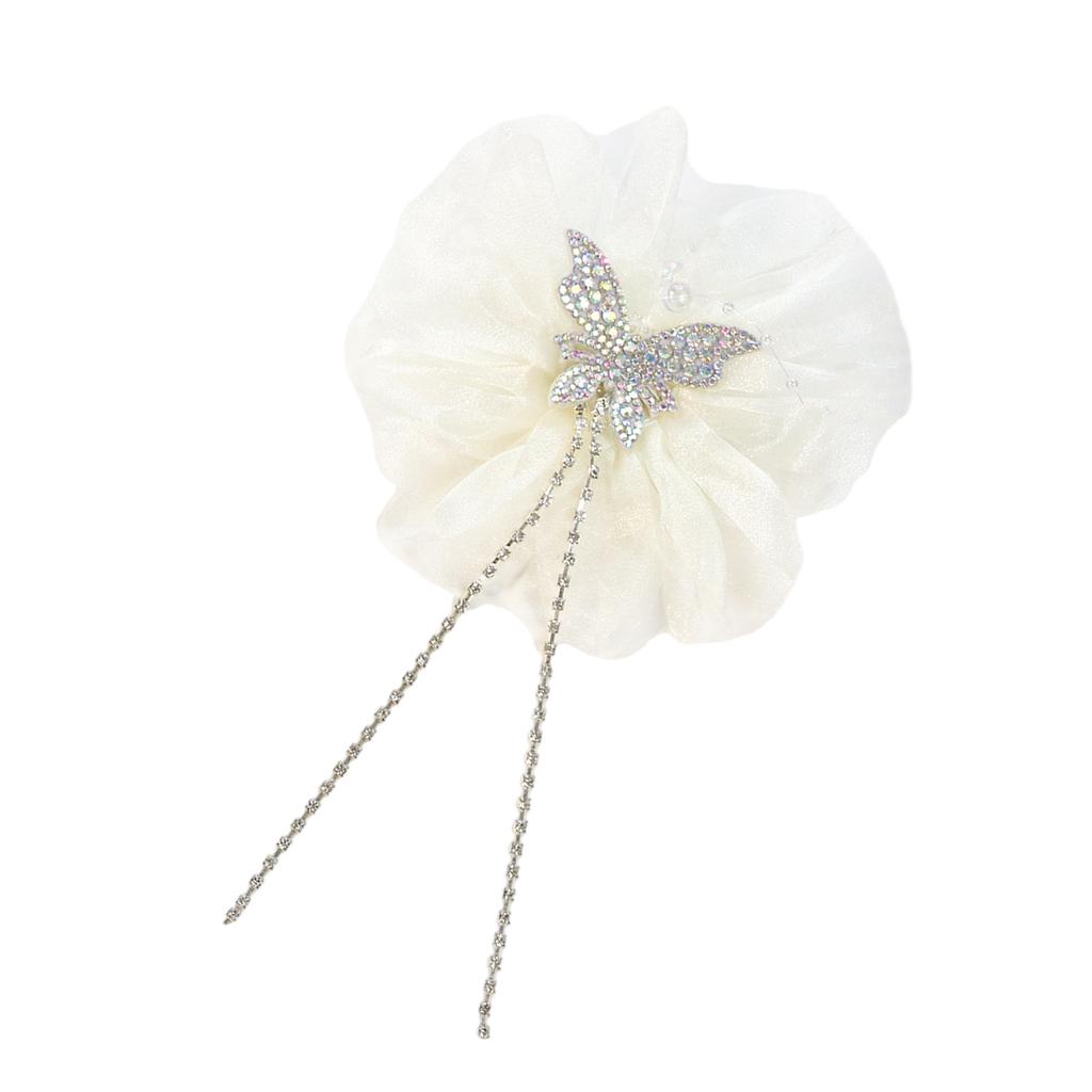 Flower Beaded Fabric Applique Crystal Sewing on Brooch Hair Clip for Wedding/ Evening Dress Clothing Brooch