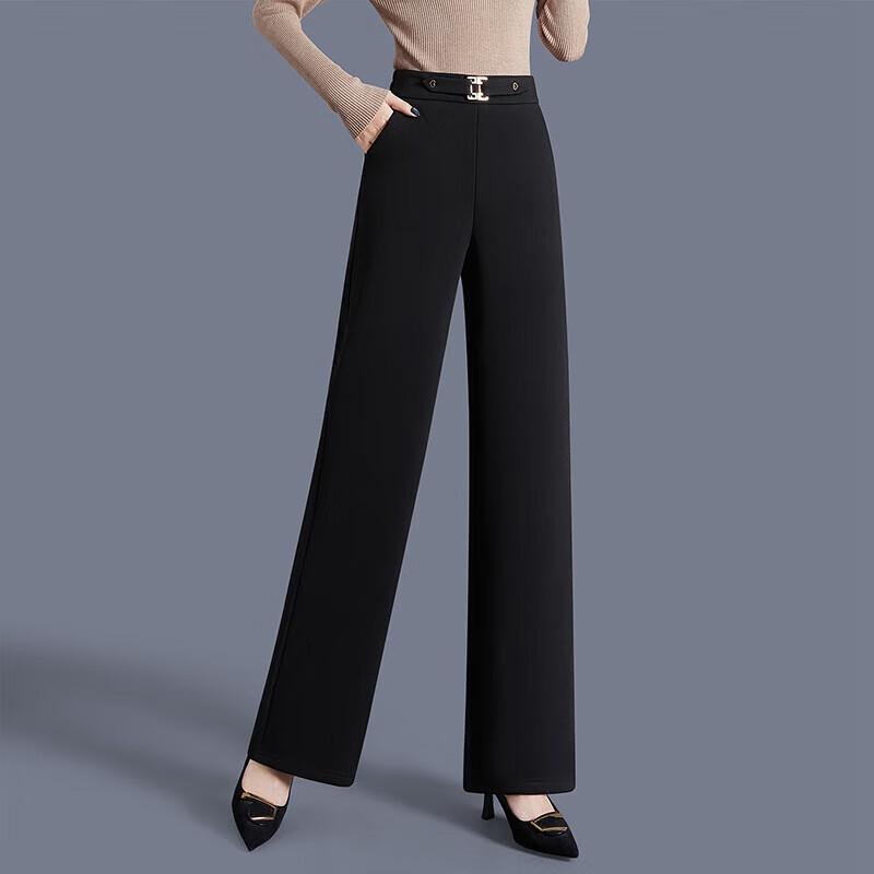 

Женские флисовые брюки прямого кроя на резинке для повседневной носки S