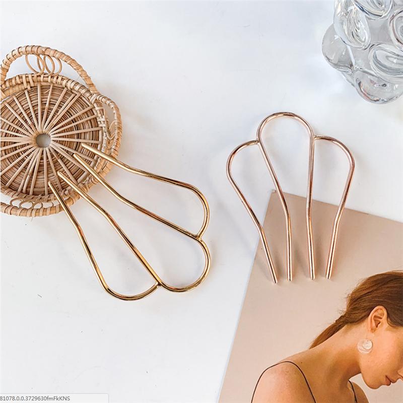 Koreanische Metall Haarstäbe Damen Haarnadeln Elegant Schlicht Einfarbig Haarspangen Mädchen Haarstäbe Haarschmuck Haarnadel Neu