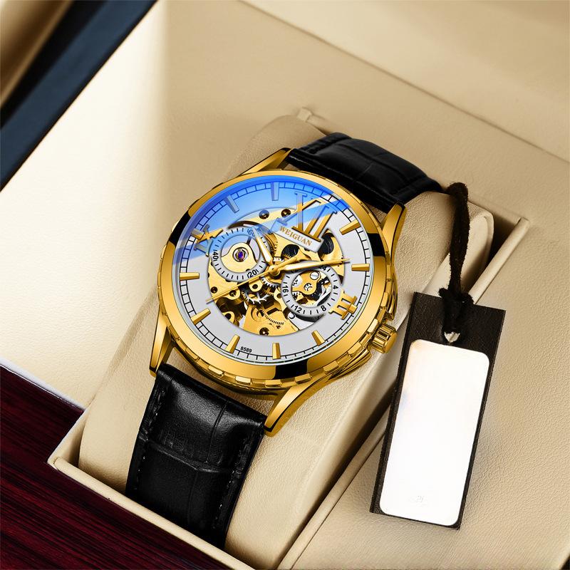 

Полностью автоматические механические часы Hollow Watch мужские водонепроницаемые светящиеся модные часы